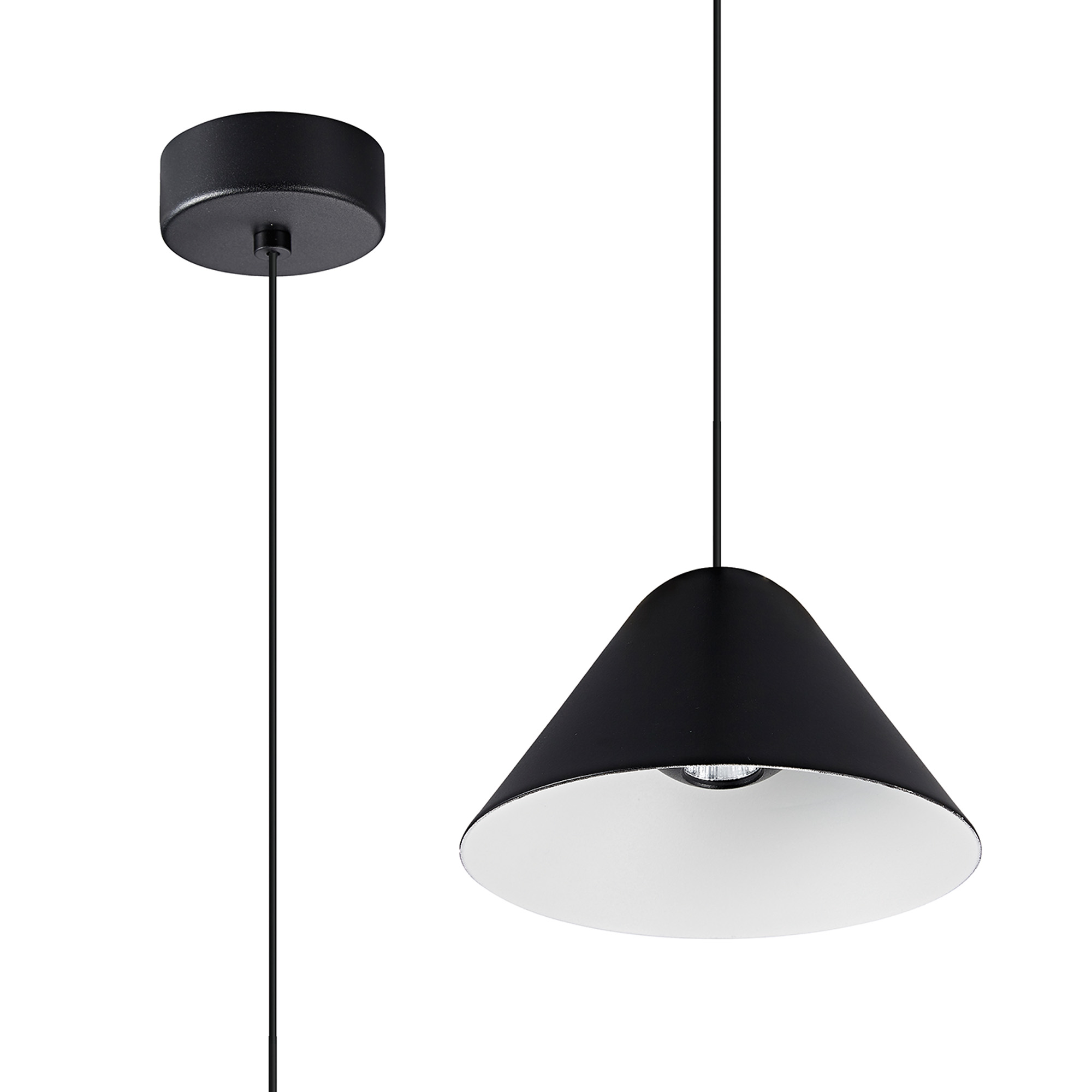 M8466  Gruissan 5W LED Cone Pendant Light Matt Black